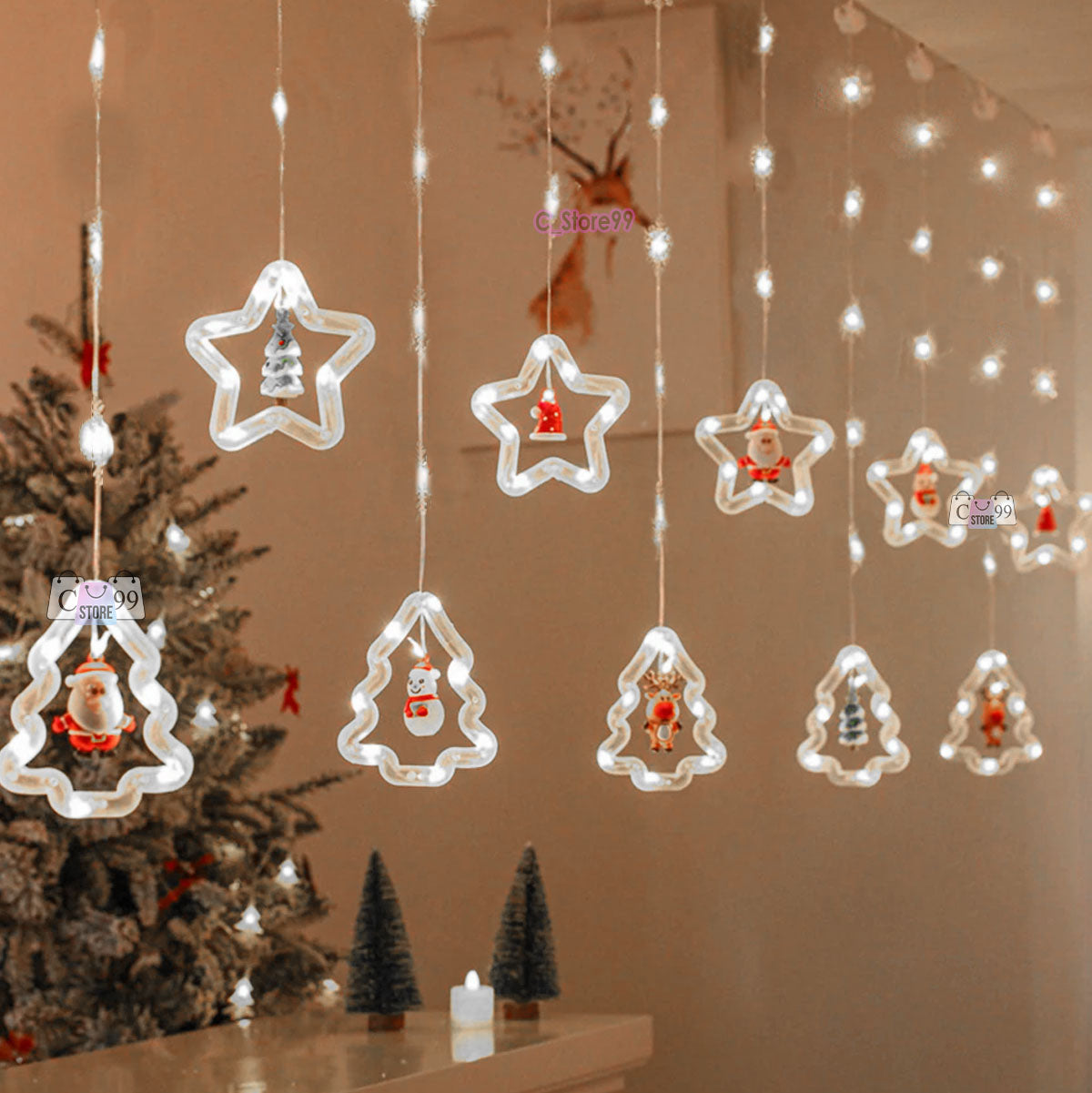 Luces Navideñas: Estrella Y Arbol Figuras