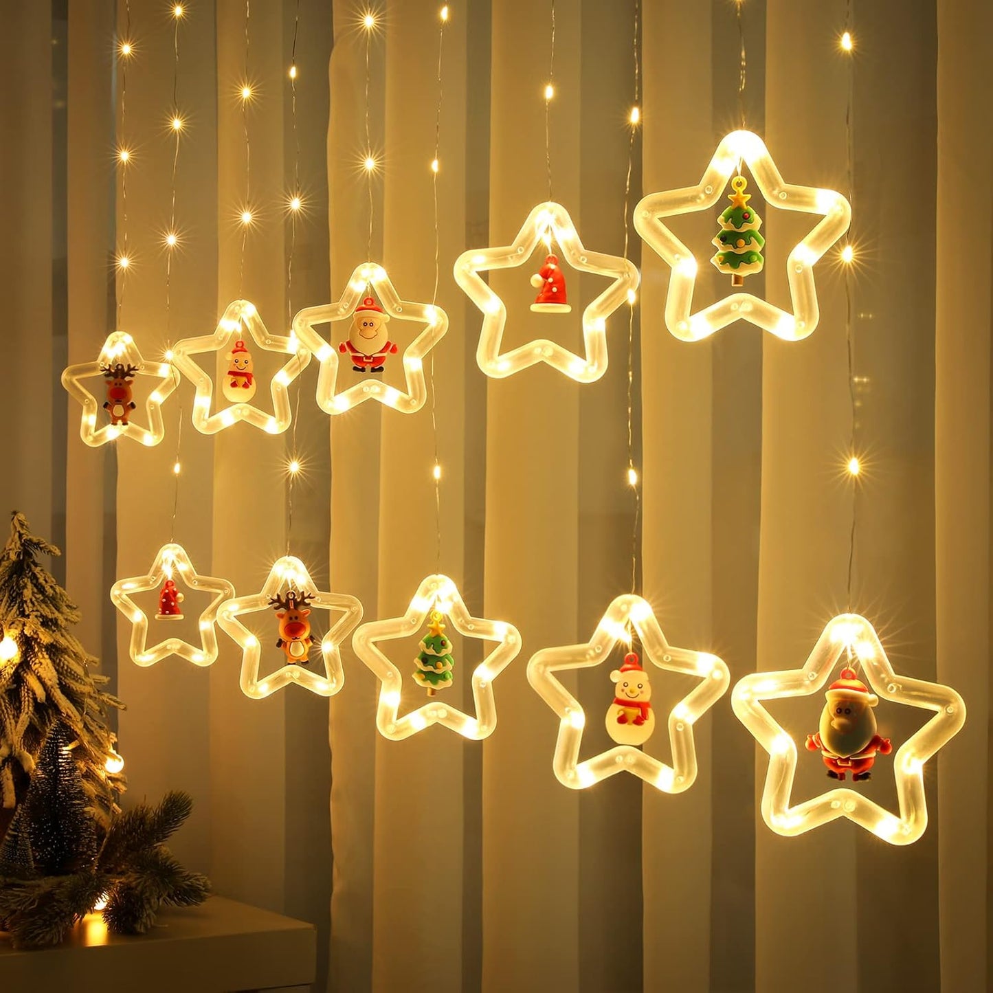 Luces Navideñas: Estrella Y Arbol Figuras